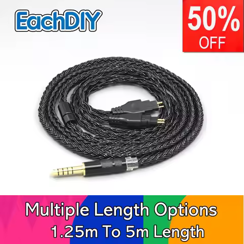 LN007728 16 Core Black OCC Earphone Cable For Sennheiser HD580 HD600 HD650 HDxxx HD660S HD58x HD6xx