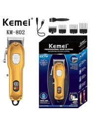 Kemei Km-802 快速充電液晶顯示鋁殼電動理髮器