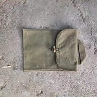 Genuine Old Goods Inventory Five-Six Style 71 Year Clutch Canvas Earth Color Handbag Portable Flip S