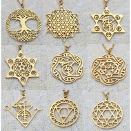 Couple Pendant 64 Face Geometric Cube Rich Tree Pendant Gold Stainless Steel