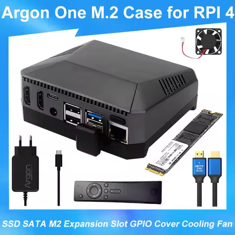 Raspberry Pi 4 Argon M.2 Aluminum Case SATA SSD to USB 3.0 Built-in Cooling Fan 128G 512G SSD Card O