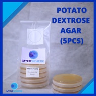 Potato Dextrose Agar Media PDA Petri Dish - 5pc Standard Potato Dextrose Agar (PDA)