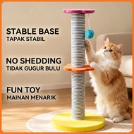 Tiang Garukan Kucing Sisal Tahan Lasak Pokok Kucing Platform Bunga Stabil Anti Terguling Dengan Bulu