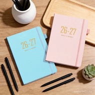 Fabric Planner Hardcover Book 2027 Calendar Book A5 Coil Strap Book Schedule Book Notebook Book B0AG