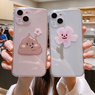 Fun Personality Flower Cow Manure Suitable for iphone15 Phone Case Apple 12promax Transparent Straig