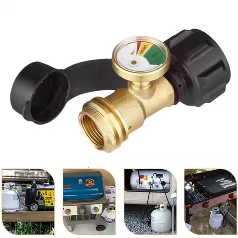 Propane Tank Gauge Level Indicator Propane Pressure Gauge for 5-40lb Tanks with QCC1/Type 1 Connecti