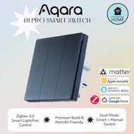 Aqara H1 Pro Zigbee Smart Wall Switch – Premium Metal Frame, App & Manual Light Control Homekit