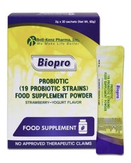 Biopro 19 Probiotic Strain strawberry Yogurt Flavor1 box 30 sachets
