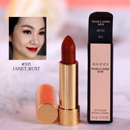 ลิปสติก GUCCI Rouge à Lèvres Satin Lipstick สี 505 Janet Rust สีแดงสวย