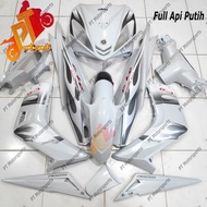 Yamaha LC 135 V1 Cover set Bodyset All White Api Putih Siap lekat 2K Tanam