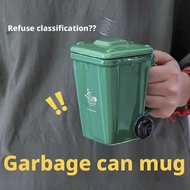 400ml Creative Ceramic 3d Recycling Bin Mug Shape Garbage Modeling Personality Cups Unique Can Y8w1
