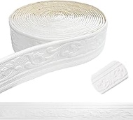 Self-Adhesive Border, White, 20 m x 8 cm x 5 mm, Self-Adhesive Wallpaper Border, Wall Border, Self-A