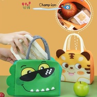 CHAMPIONO Cartoon Stereoscopic Lunch Bag, Portable Thermal Insulated Lunch Box Bags, Thermal Bag Lunch Box Accessories  Cloth Tote Food Small Cooler Bag