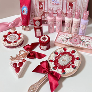 กล่องของขวัญ Flower Knows Strawberry Cupid Lip Cream Blush Eyeshadow Perfume Cloud Shoulder Handheld