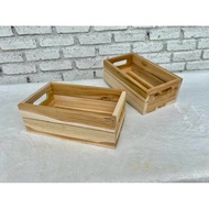 Wooden Tray Box Made From Real Teak Size W14 W24 H7 Cm.