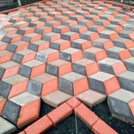 paving bata 3D warna dan 3D ketupat