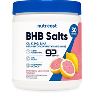 Nutricost BHB Salts Drink Mix (30 Servings, Strawberry Lemonade Flavored) (5G BHB Per Serving) - 0G 