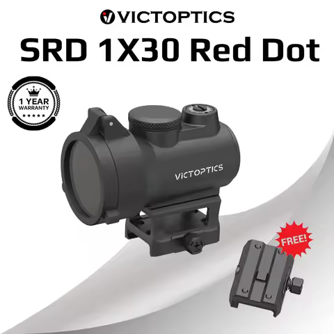 VictOptics SRD 1x30 Red Dot Sight 3MOA Reticle 30mm FOV 7 Brightness + NV Mode for Tactical Rifle Hu