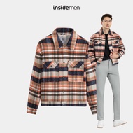 Men's 2-Layer Checkered Cropped Insidemen IJK042W3 Youthful Personality Regular Fit