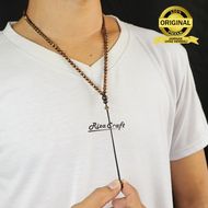 8. Kalung Tasbih Gelang Pria Wanita Kecil Keren Kayu Taliarus Tali Arus Akar Bahar Hitam Emas ASLI