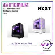 NZXT H5 Flow RGB Compact Mid-tower Desktop PC Gaming Airflow ATX PC Desktop Case Chassis - Matte Black / Matte White