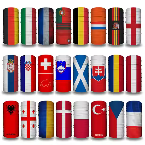 2024 National Flag Bandana EURO Germany Spain France Italy Fans Headscarf Seamless Tube Snood Neck G