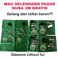HIJAU Pagar Nusa Shawl 3 Meters Long 1 Meter Wide - Pagar Nusa Citizen Shawl - Plain Green PN Silat 