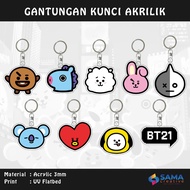 GANTUNGAN BT21 - 3mm Acrylic Keychain - Souvenir Bag Decoration BT21 Armymerchandise