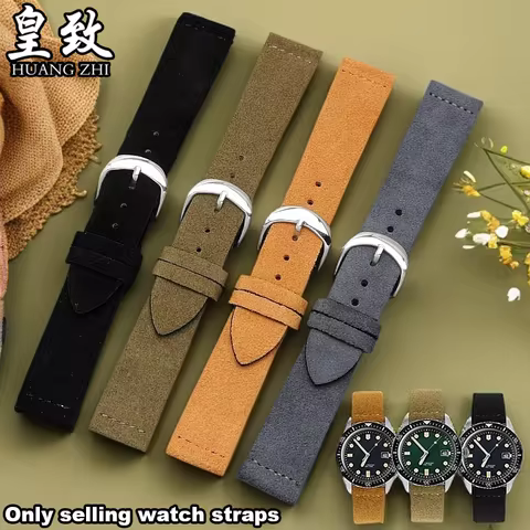 Vintage Cowhide Watch band For Citizen nomos Mido Timex DW Oris Seiko Frosted suede leather Watch St