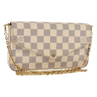 路易威登 Damier Azur Pochette Felicie 鏈條錢包 N63106 LV 正品 148308