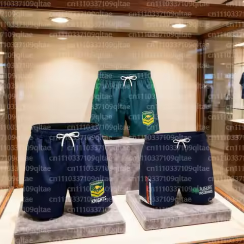 Spring/Summer Parent Child Australian Rugby Pattern Black Training Shorts Outdoor Sports Quick Dryin