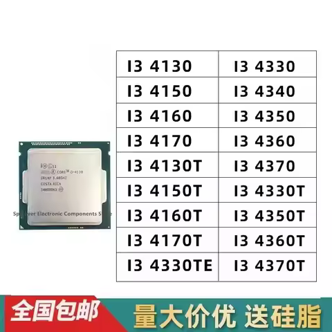 I3-4130 I3-4150 4160 4170 I3-4130T 4150T 4160T 4170T I3-4430TE i3-4340 4350T 4360 4370T 2 cores 4 th