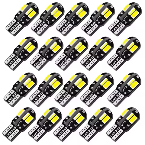 10/20/50PCS White W5W T10 LED Bulbs Canbus 5730 8SMD 12V 6000K 194 168 LED Car Map Dome Lights Parki