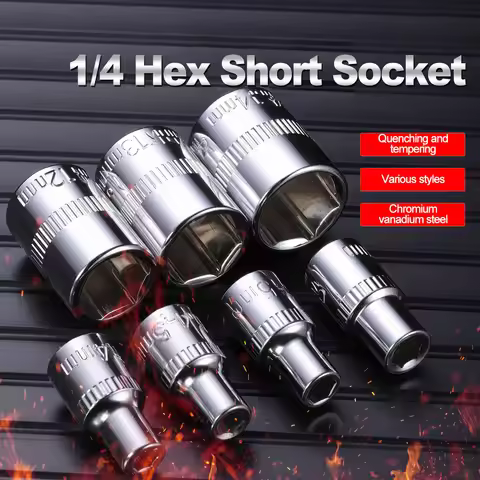 Socket Chrome Vanadium Steel 1/4 Inch Drive 6-Point 10mm Socket 6 Point Socket DIY Hand-making House