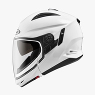 ZEUS ZS 613C WHITE GLOSSY MODULAR DOUBLE VISOR (CAN BE UPSIZE)