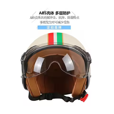 3/4 Open Face Motorcycle Helmet DOT Approved Retro Chopper Vintage Casque Capacete De Moto Men Women