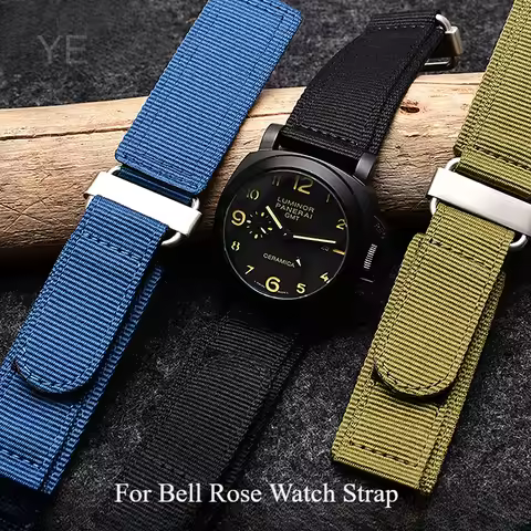 Premium Nylon Hook and Loop Fastener Durable Watch Strap for Bell Ross/Panerai Outdoor Sports Canvas