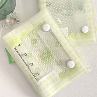 原创M5清新蜜瓜绿乌龟透明活页手账本+内页PVC软皮可爱活页相册Original M5 Fresh Melon Green Turtle Transparent Loose-leaf mimememu