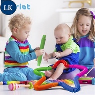 LK [ Children's Color Stretch Bellows Toy][ Kids Bellows Decompression  Toy ][ Telescopic Bellows Se