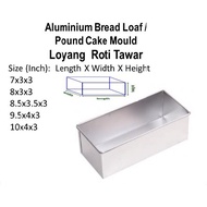 Aluminium Bread Loaf Mould LOYANG ROTI TAWAR 7x3x3,8x3.5x3,9x4x3 [Ready Stock]