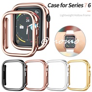 Plating Apple Watch Case for Apple Watch Series 8 7 SE 6 5 4 Slim Bumper for Iwatch 41mm 45mm 40mm 44mm Hollow Frame Cover Accessories