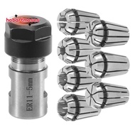 7Pcs ER11 1-7mm Spring Collets with ER11A 5mm Motor Shaft Holder Extension Rod