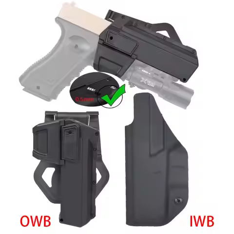 Tactical OWB IWB For Glock 17 19 1911 P320 Holsters With X300 X400 Flashlight Airsoft Colt For Glock
