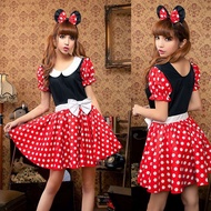 【Lightning delivery】MinnieMouse Costume Disney Mickey Minnie Dress Polka Dots Cartoon Halloween Fanc