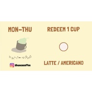 Hanco Coffee at Scape - 1 Latte or 1 Americano Voucher (Physical Voucher)