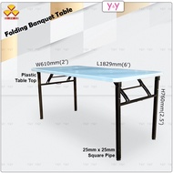 3V 2 x 6 Folding Banquet Table / Foldable Banquet Table with Plastic Table Top