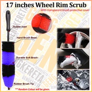 17 inches Wheel Rim Scrub Tire Brush Tyre Brush Exhaust Cleaning Car Wash DIY Motorcycle Bike Berus 