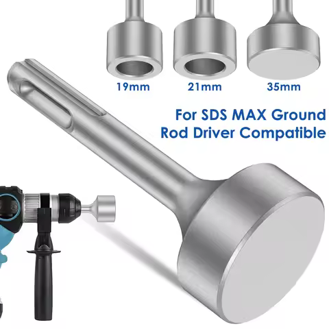 SDS Plus Ground Rod Driver Durable Earth Stake Grounding Rod Hardened Steel Drill Bit Driver Rotary 