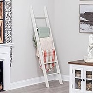 RELODECOR 6-Foot Wall Leaning Blanket Ladder, Laminate Snag Free Construction (White) Farmhouse Home