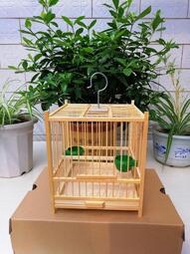 廠家出貨2件竹製小號鳥籠標準尺寸純手工打造適合養殖繡眼貝子送配件精致~買賣